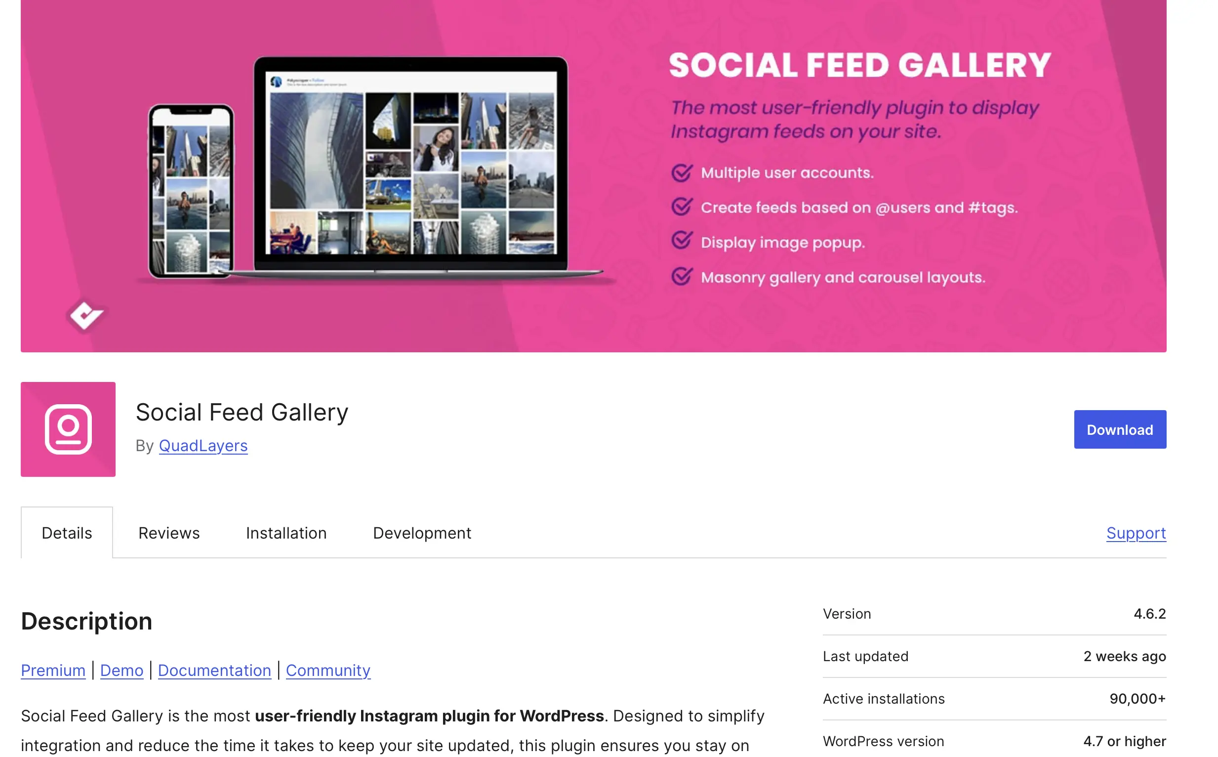 ISocial Feed Gallery nella directory dei plugin di WordPress Immagine: ISocial Feed Gallery nella directory dei plugin di WordPress