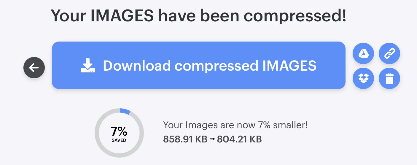 Immagine: Schermata della compressione con iLoveIMG