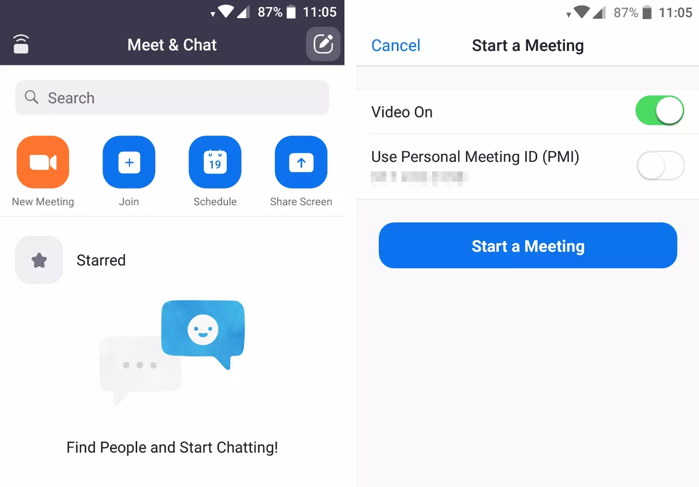 Immagine: Organizzare una riunione con l’app di Zoom per Android