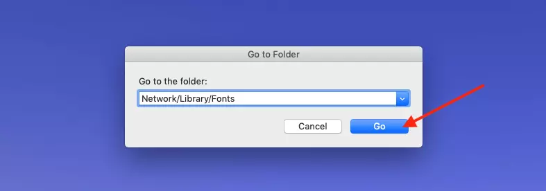 Immagine: Mac: installare font: aprire la cartella Fonts