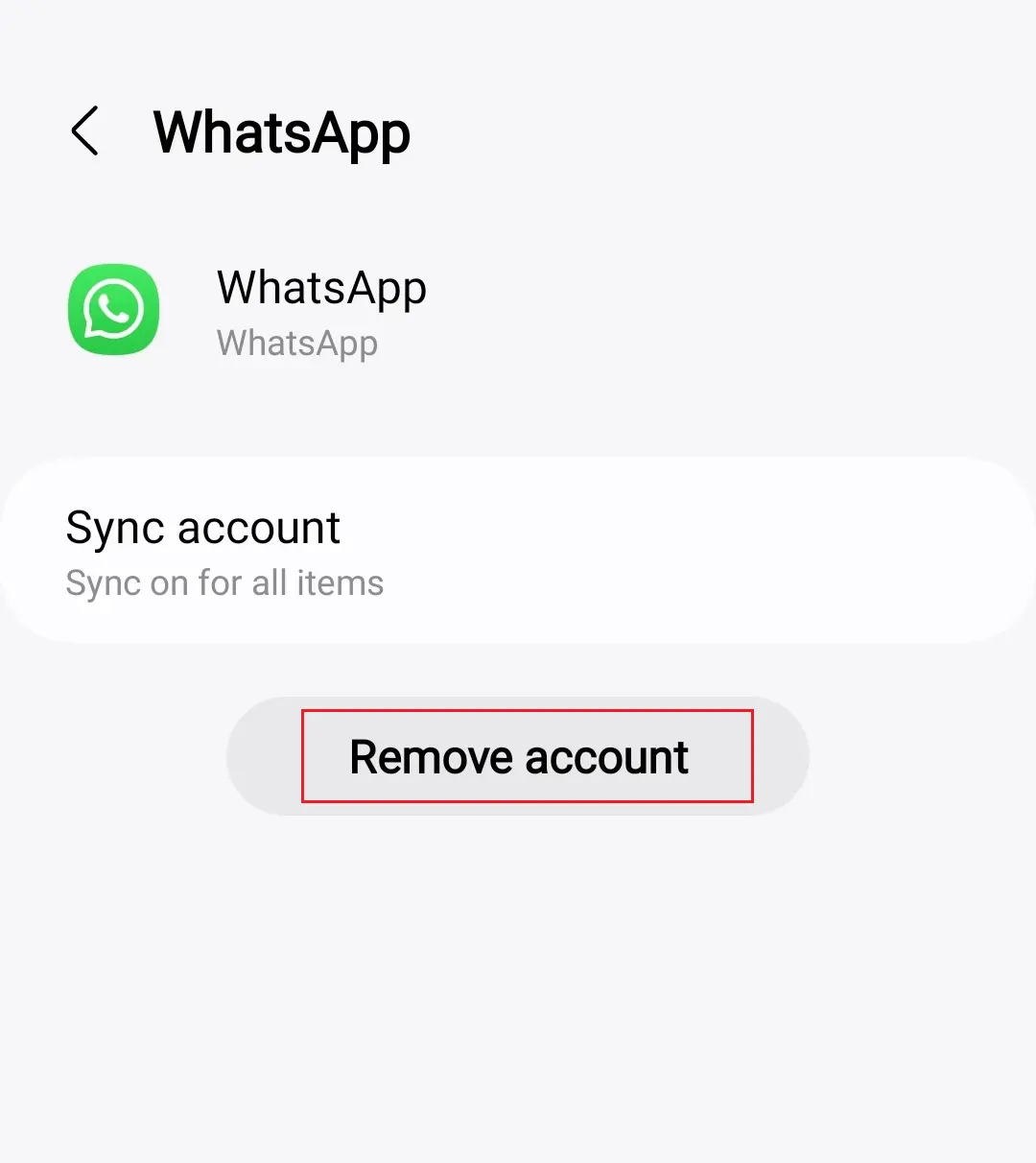 Opzione “Elimina Account” nelle Impostazioni account di Android Immagine: Opzione “Elimina Account” nelle Impostazioni account di Android