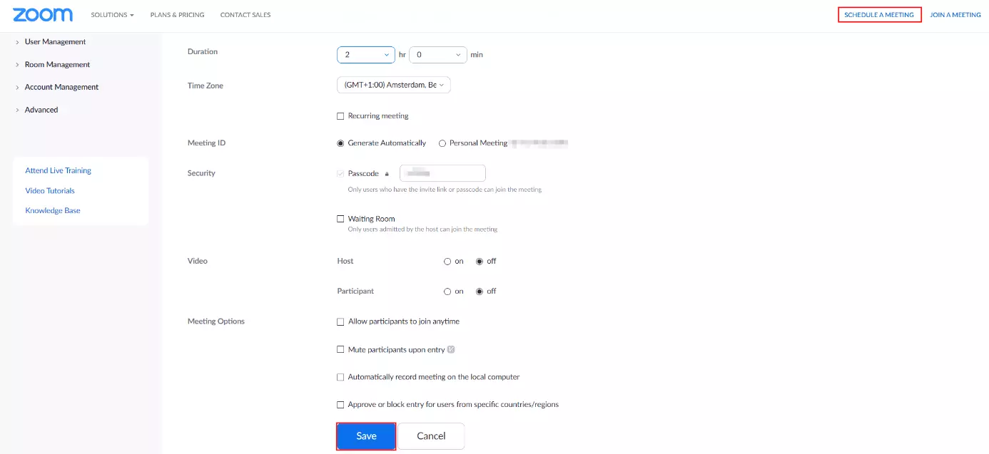 Immagine: Applicazione web di Zoom: programmare una riunione