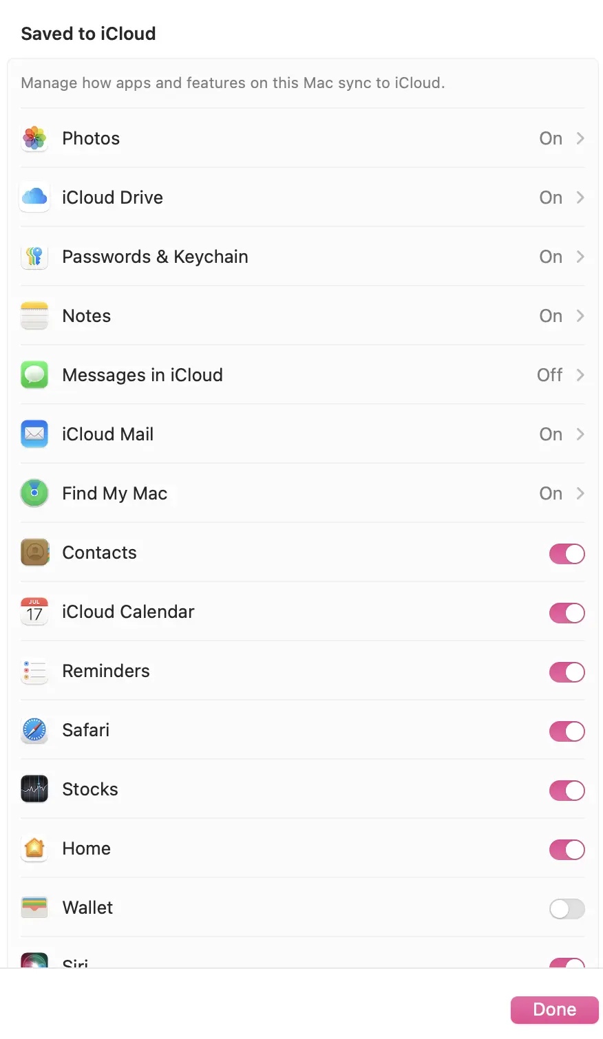 Immagine: Screenshot dell’interfaccia utente iCloud su un Mac