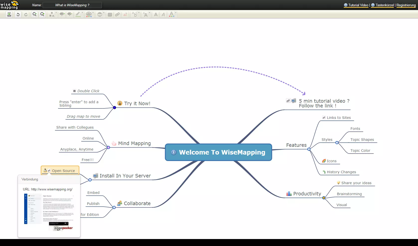 Immagine: screenshot-della-versione-di-prova-di-wisemapping.png