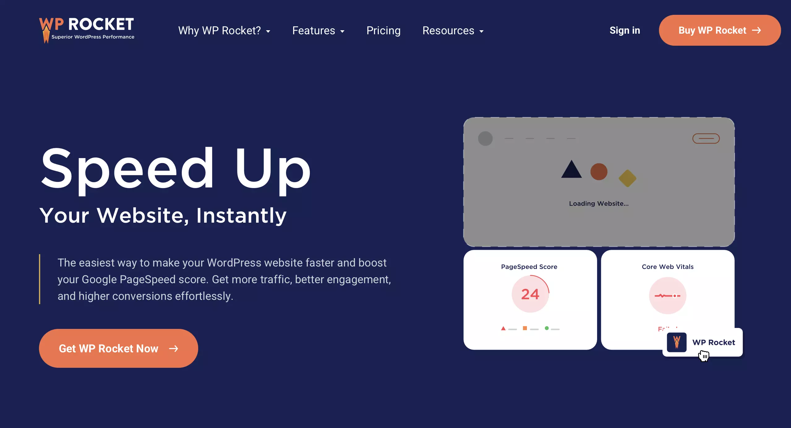 Sito del plugin premium di WordPress WP Rocket Immagine: Sito del plugin premium di WordPress WP Rocket