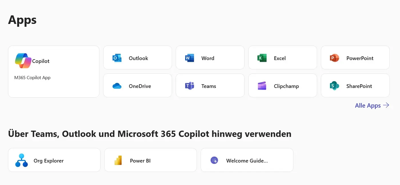 Immagine: Accesso rapido alle app di Microsoft 365