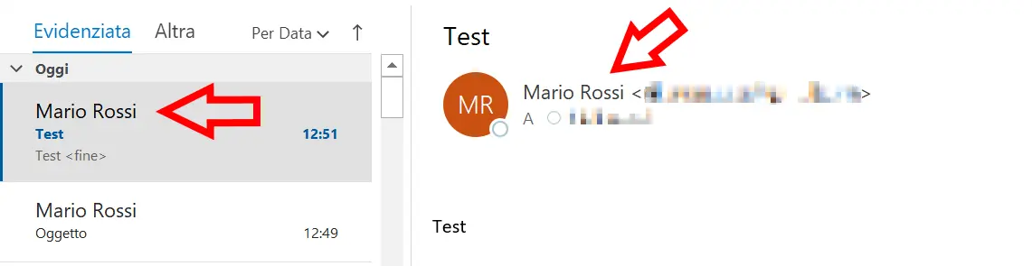 Immagine: Cambiare l’e-mail del mittente di Outlook: nome e indirizzo e-mail impostati come mittente