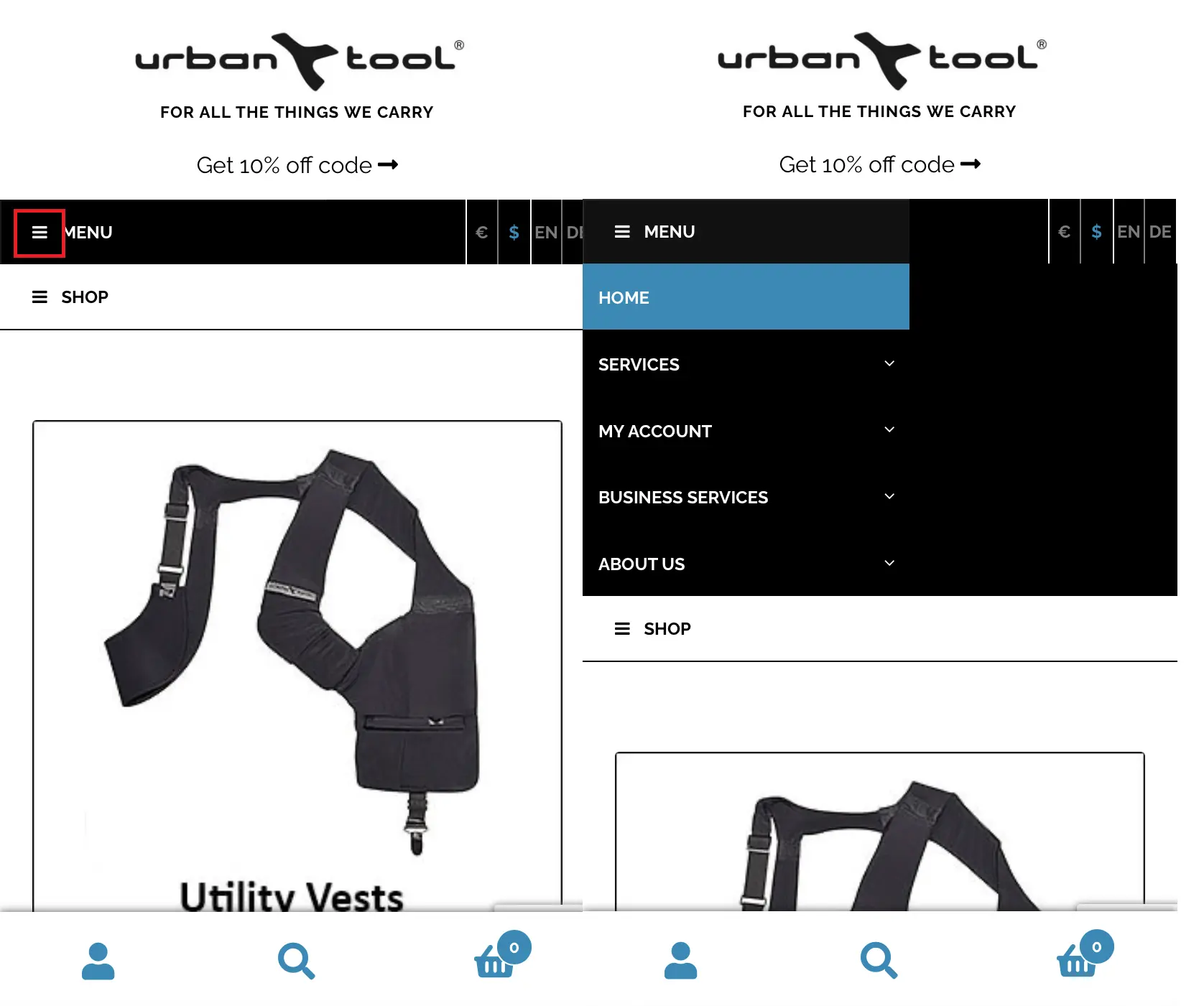 Immagine: Navigazione a scorrimento di URBAN TOOL