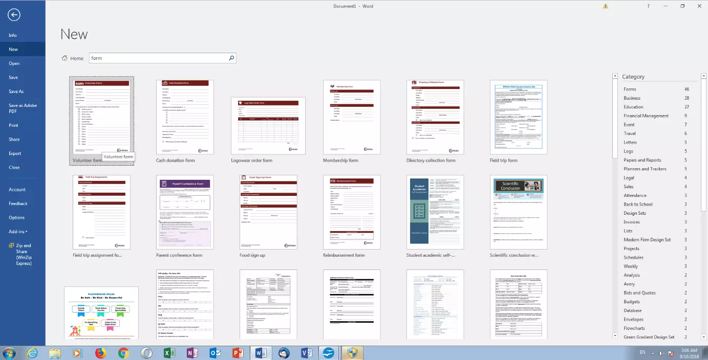 Immagine: Modelli di moduli in MS Word