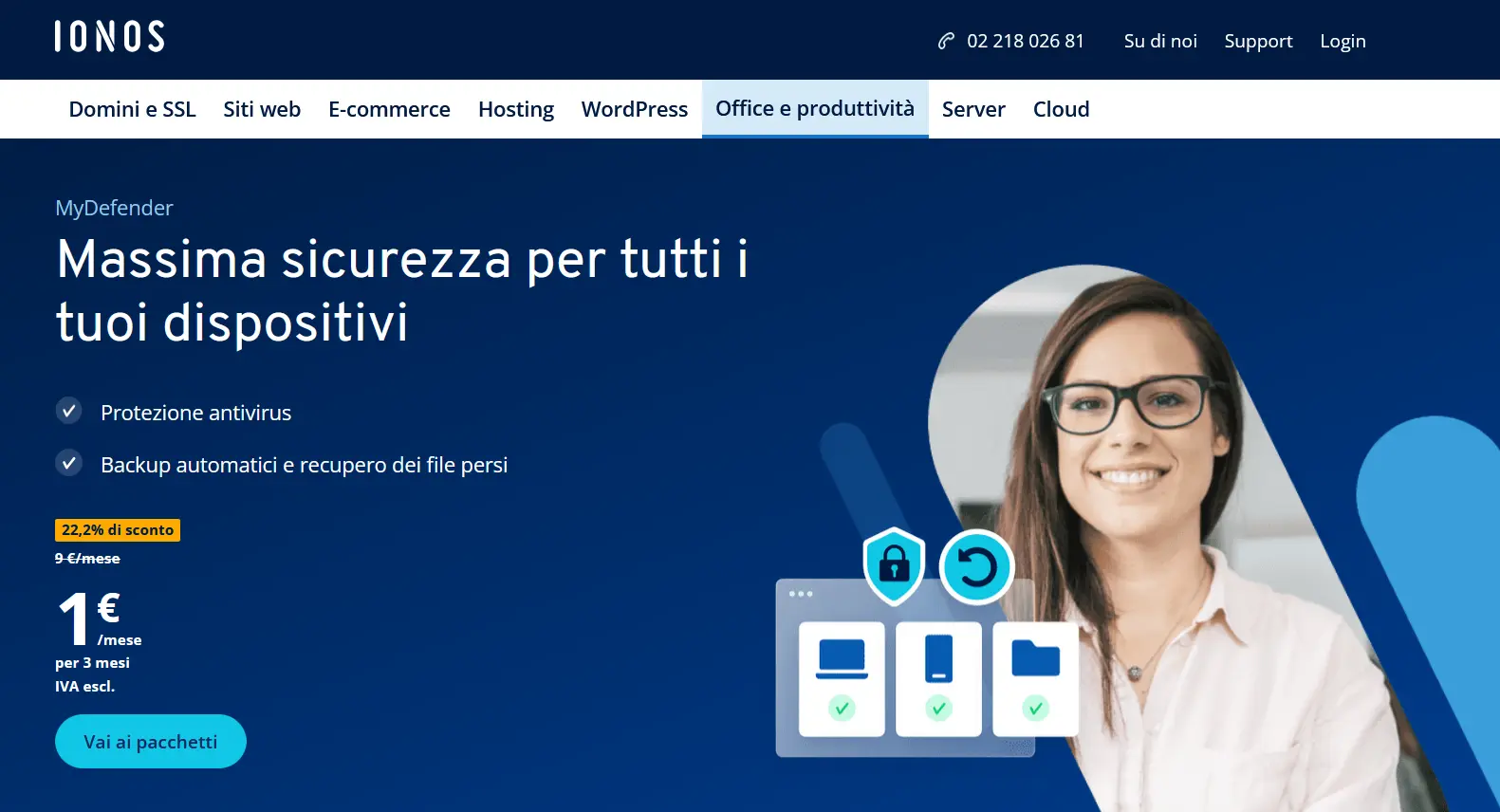 Screenshot della pagina di MyDefender Immagine: Screenshot della pagina di MyDefender