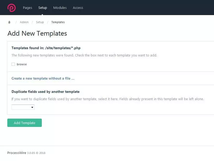 Immagine: Menu "Add New Templates"