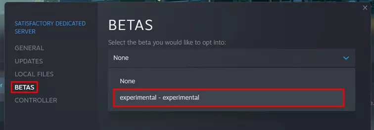 Client di Steam: installazione del server dedicato per Satisfactory
