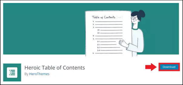 Pagina di download del plugin “Heroic Table of Contents”