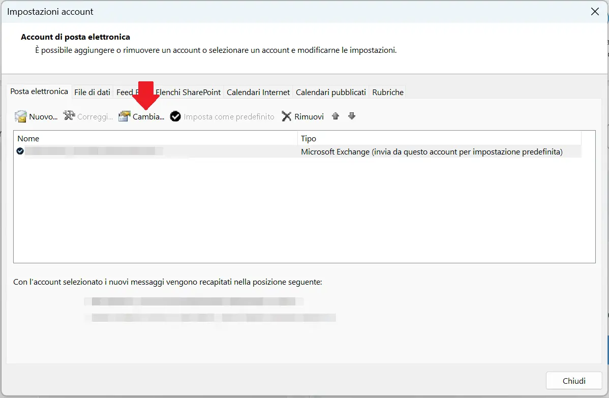 Immagine: Cambiare il mittente di Outlook: selezione dell’account Outlook da cambiare