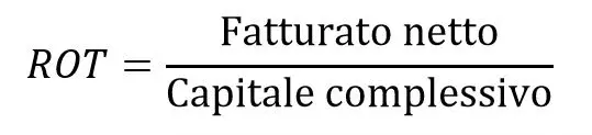 Immagine: Formula per il calcolo della rotazione di capitale (ROT)