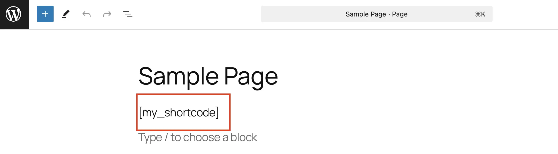 Immagine: Modificare una pagina WordPress: inserire shortcode