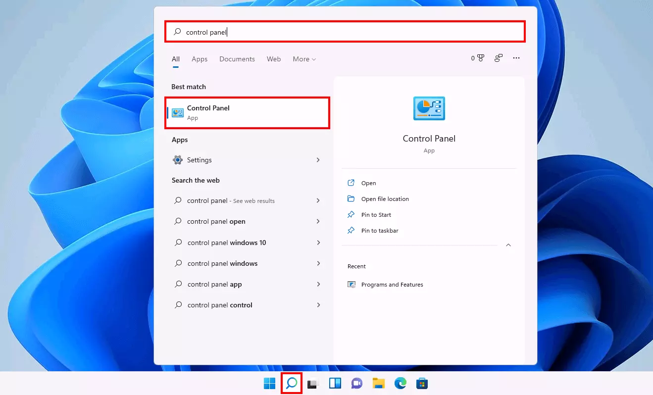 Immagine: Windows 11: cercare “Pannello di controllo”