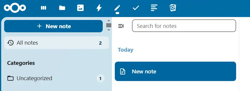 Nextcloud: creazione di appunti con Notes Immagine: Nextcloud: creazione di appunti con Notes