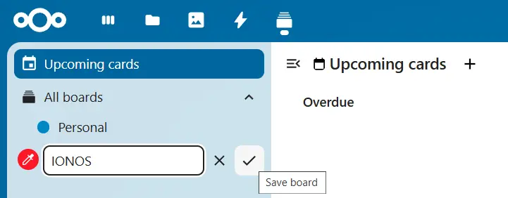 Immagine: Salvataggio di una bacheca su Nextcloud Deck