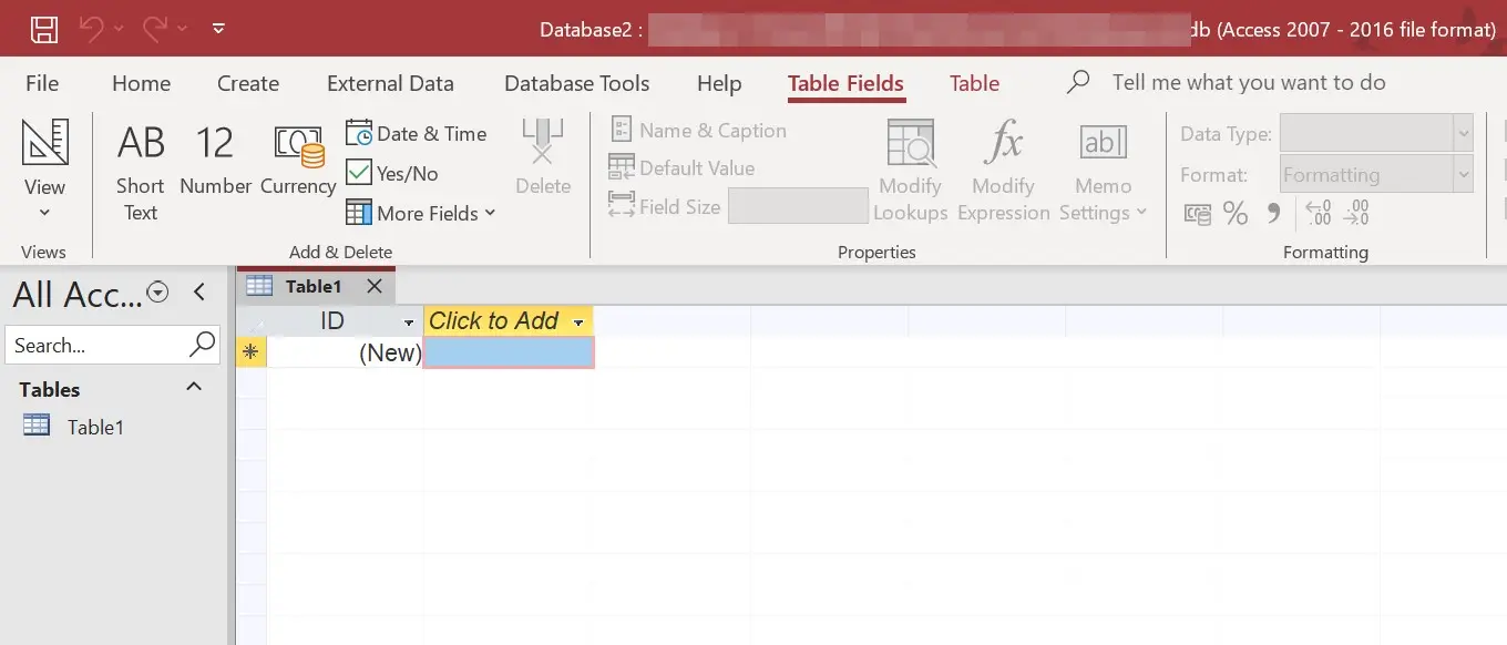 Immagine: Screenshot di Access