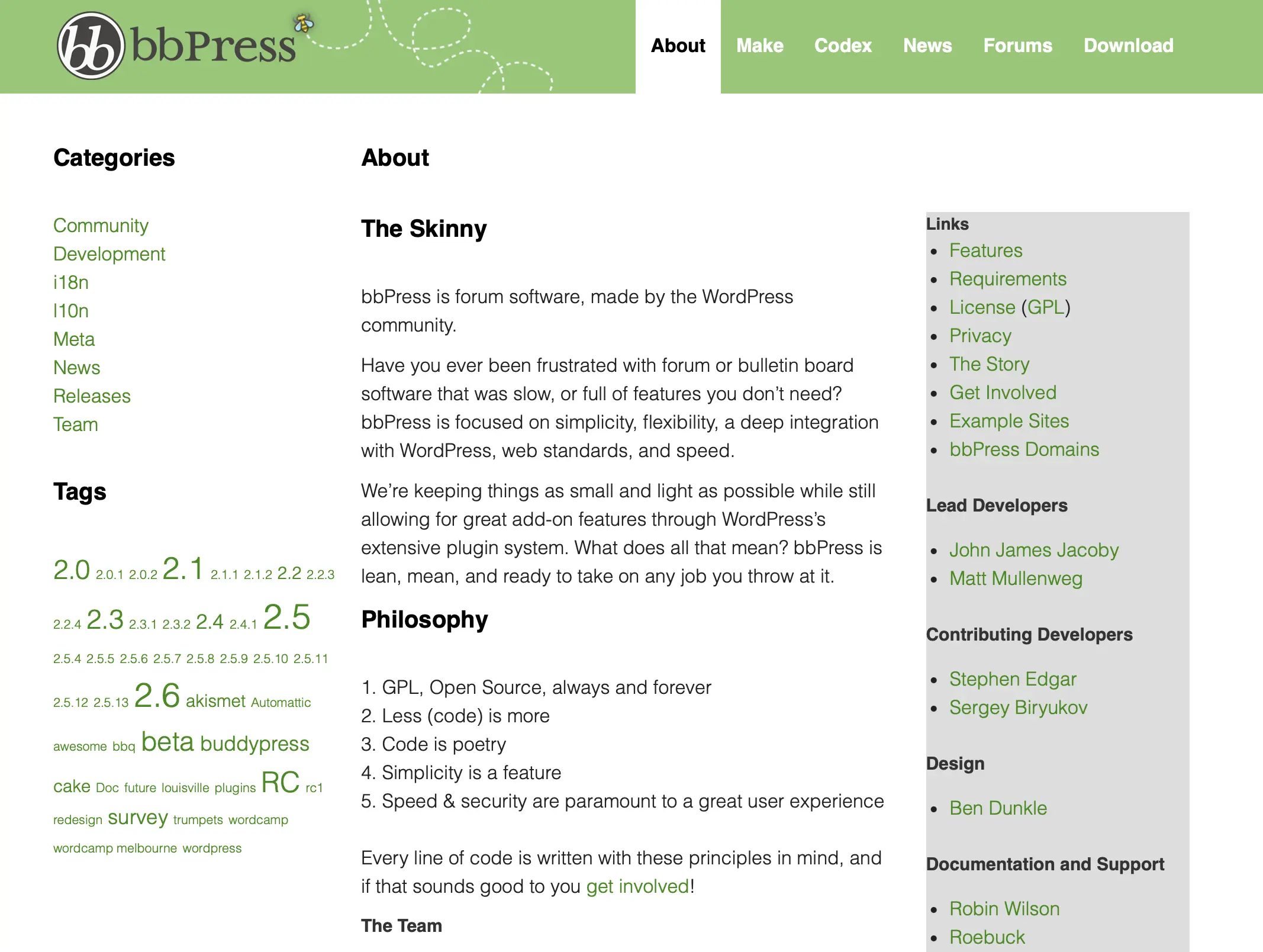 Immagine: Sito di bbPress