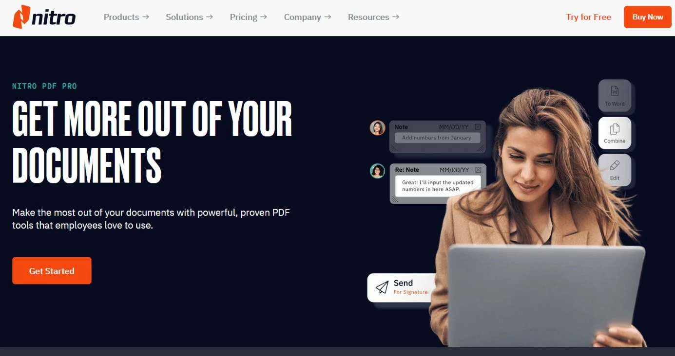 Nitro PDF Pro sul sito web ufficiale di Nitro