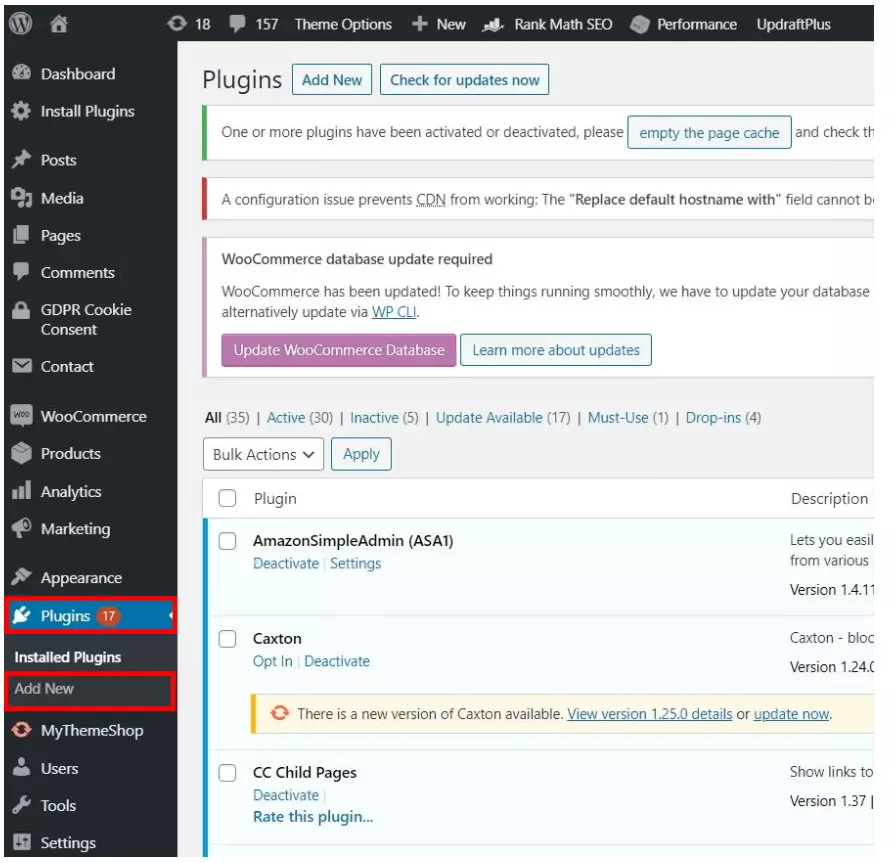 Immagine: Installazione di un nuovo plug-in di WordPress per aggiungere una favicon 