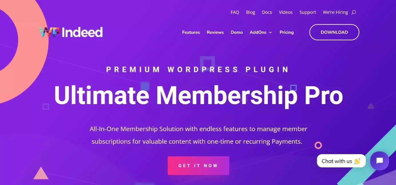 Screenshot del sito web del plugin WordPress, Ultimate Membership Pro
