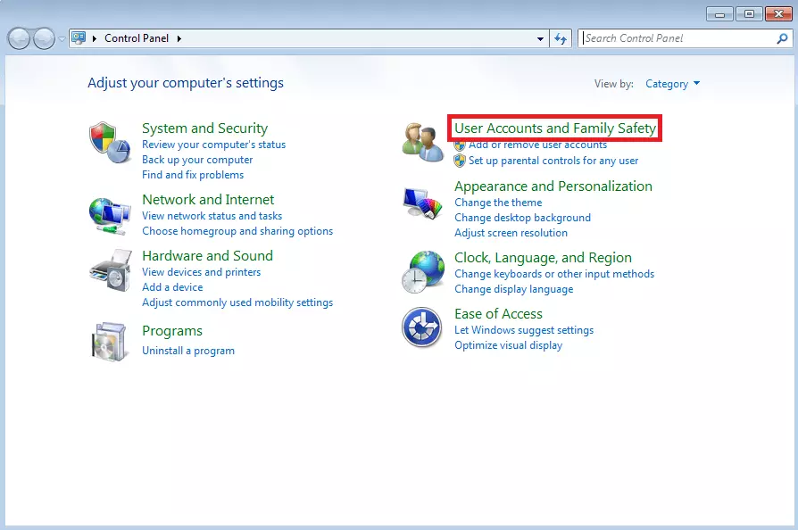 Immagine: Pannello di controllo di Windows 7