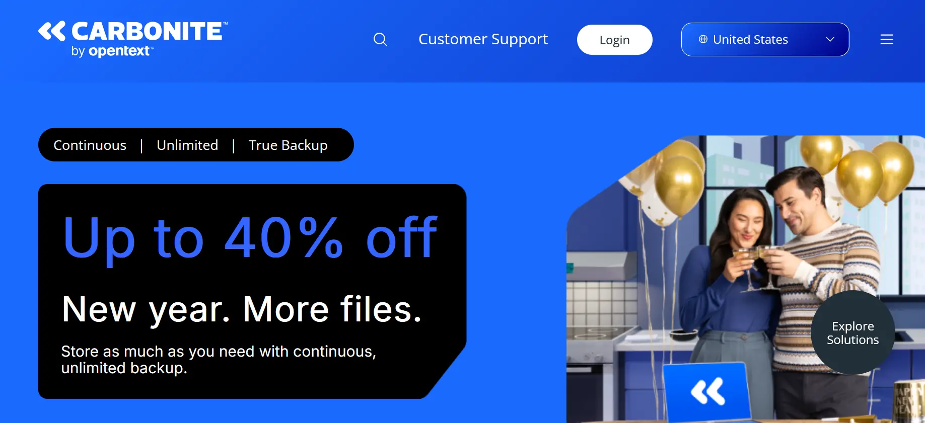 Screenshot del sito di Carbonite Immagine: Screenshot del sito di Carbonite