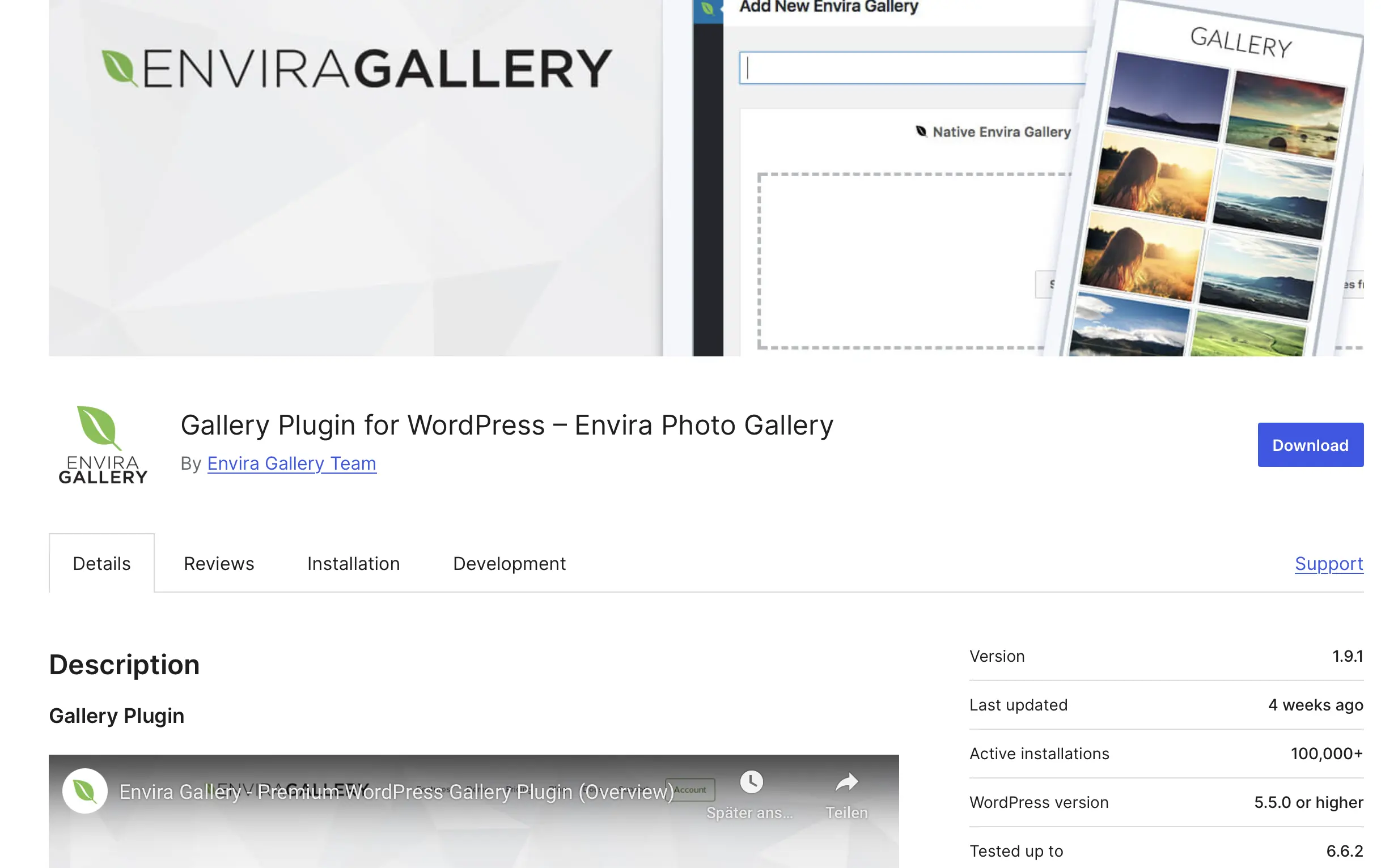 Envira Gallery nella directory dei plugin di WordPress Immagine: Envira Gallery nella directory dei plugin di WordPress