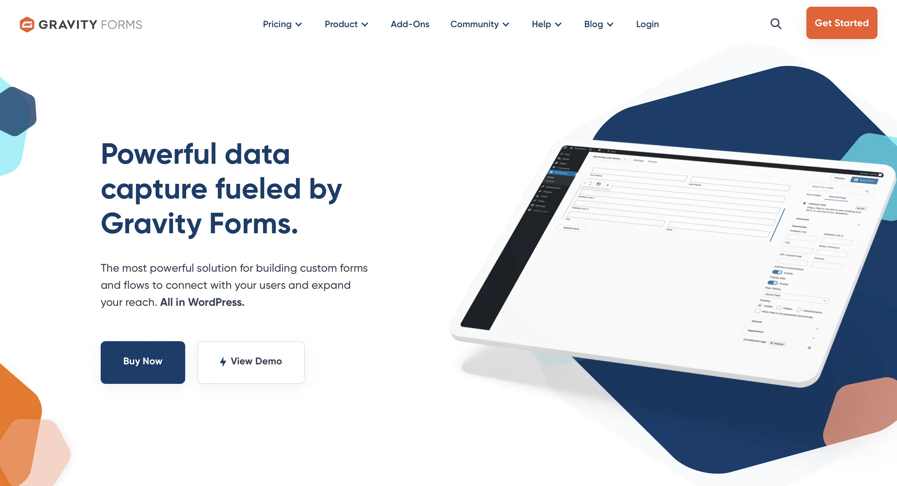 Immagine: Sito dell’estensione WordPress Gravity Forms