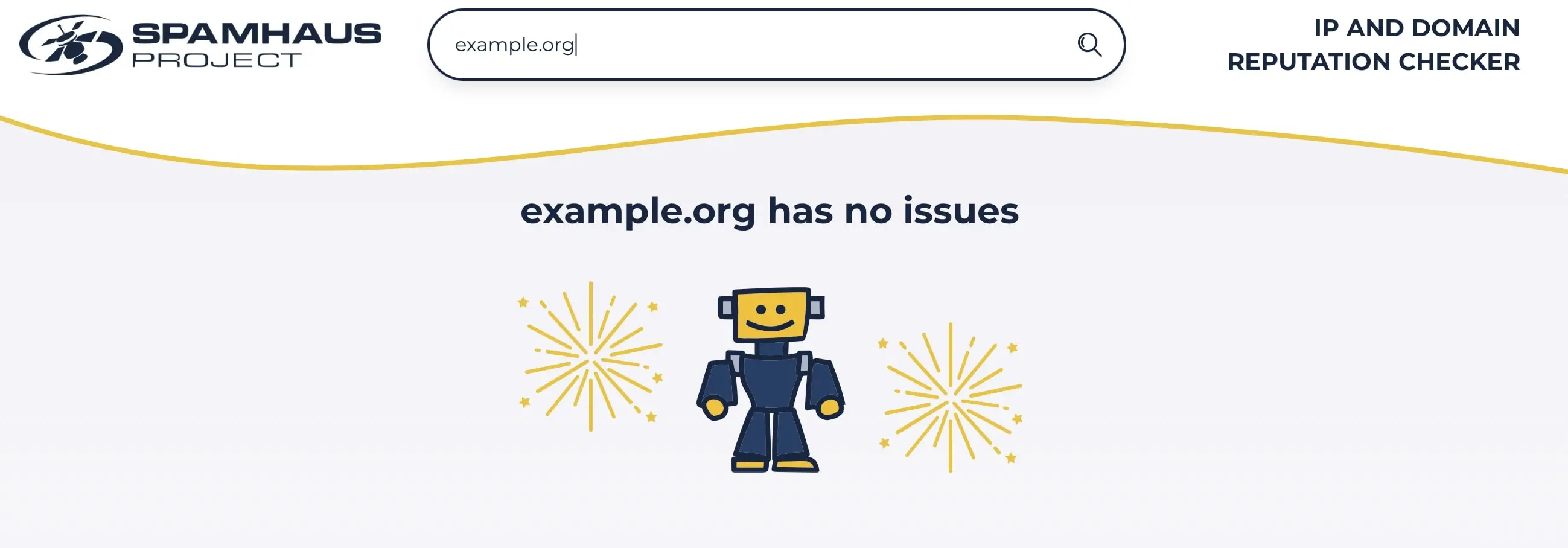 Screenshot del risultato del controllo del dominio di Spamhaus Immagine: Screenshot del risultato del controllo del dominio di Spamhaus