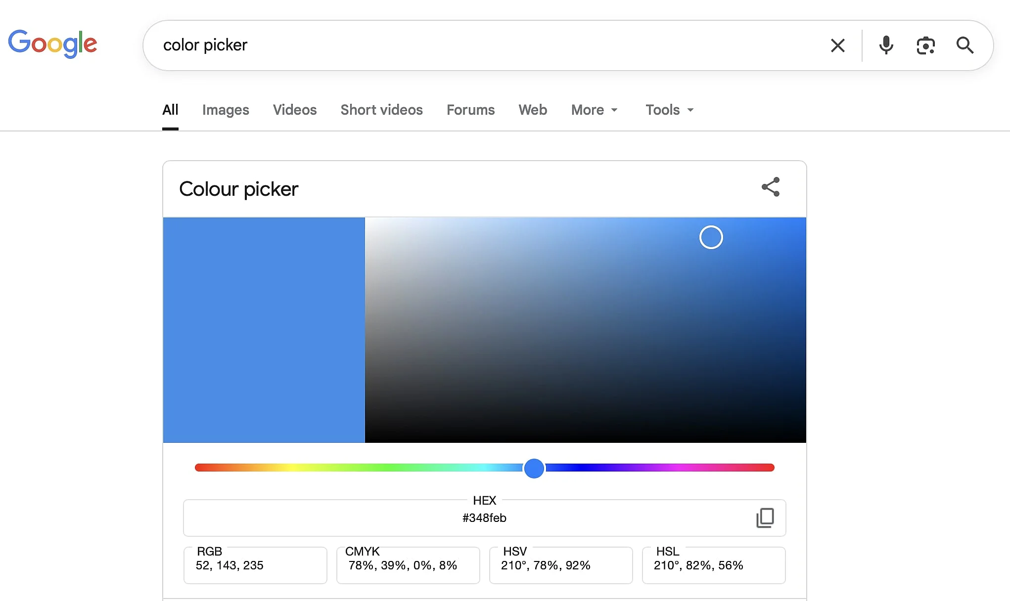 Selettore colore nel motore di ricerca Google Immagine: Selettore colore nel motore di ricerca Google