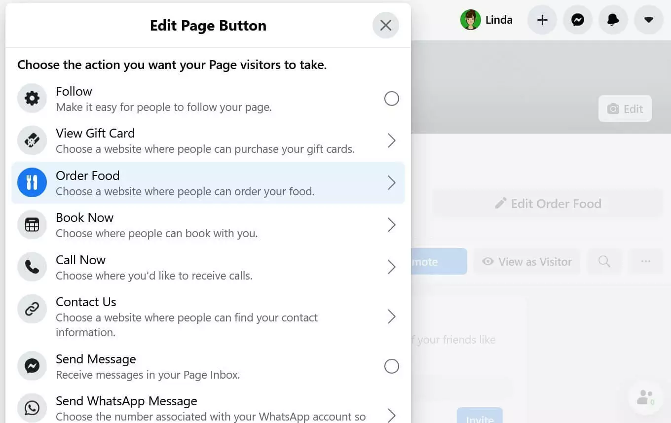 Immagine: Modifica del pulsante “Ordina” su Facebook