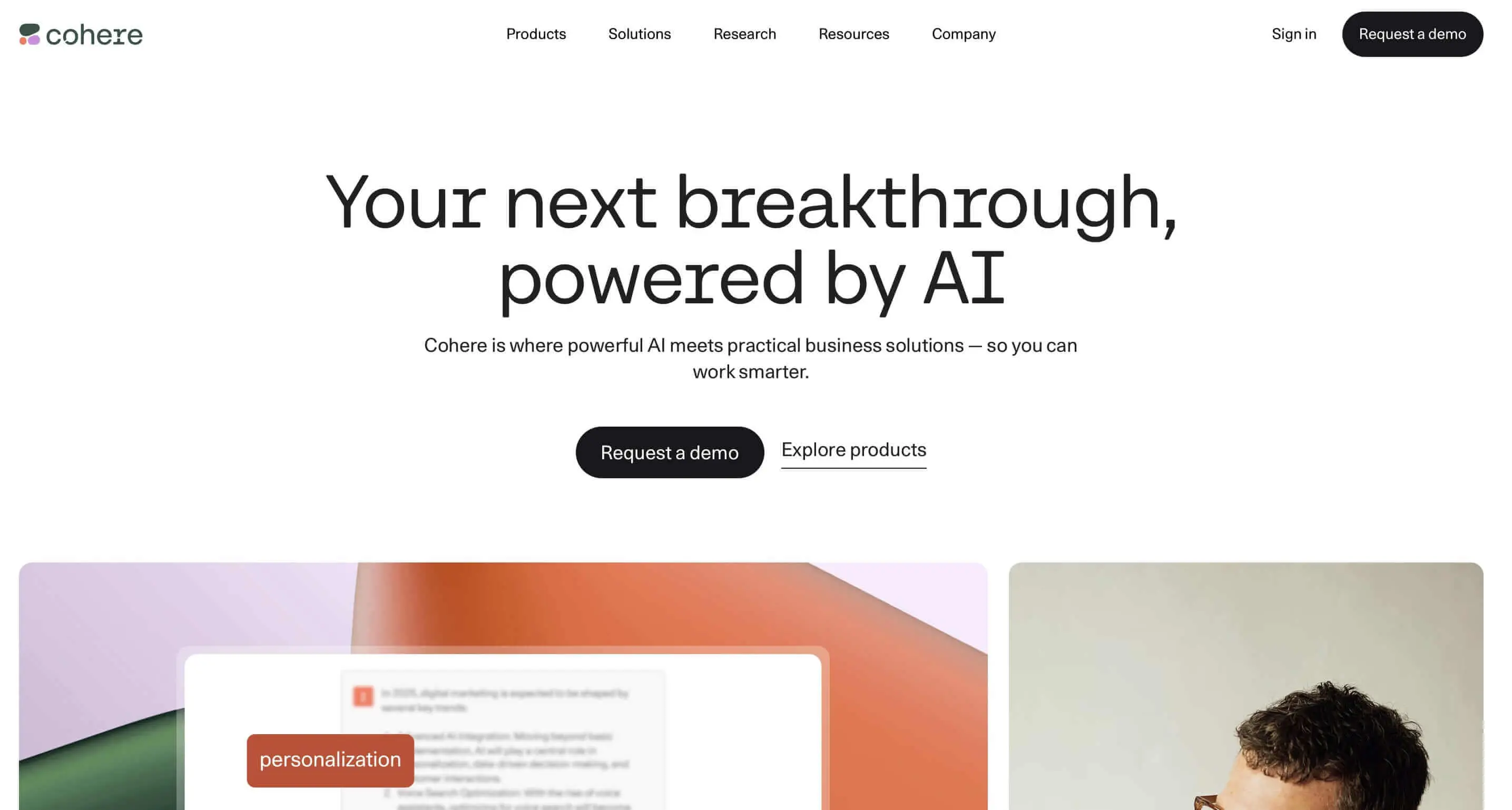 Immagine: Screenshot del sito web di Cohere Coral