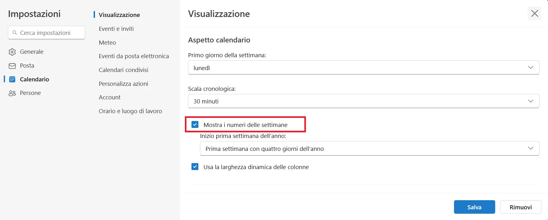 Le impostazioni di Outlook online Immagine: Le impostazioni di Outlook online