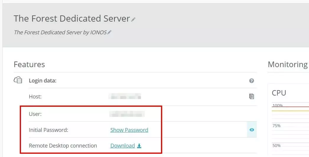 Configurazione della connessione al desktop remoto tramite Cloud Panel di IONOS
