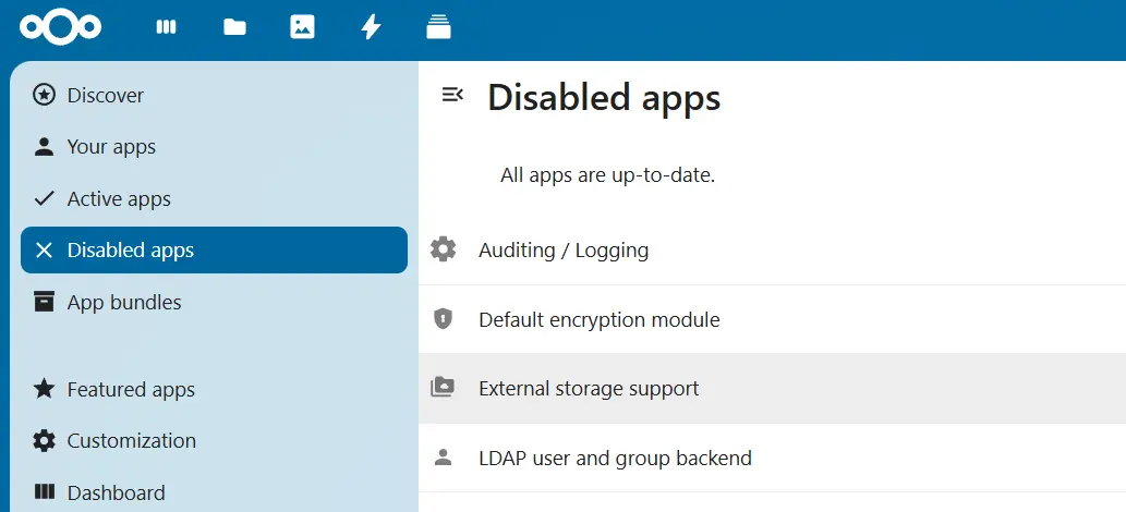 Immagine: App di Nextcloud: External Storage Support