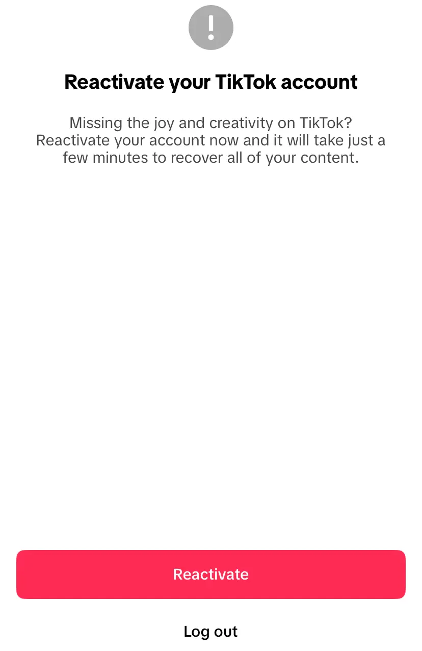 Immagine: Riattivare l’account TikTok