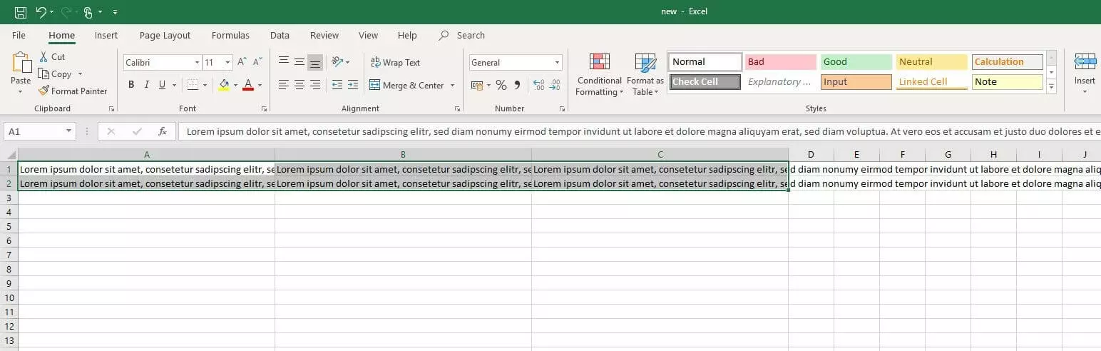 Immagine: Microsoft Excel 2016: campi della tabella selezionati