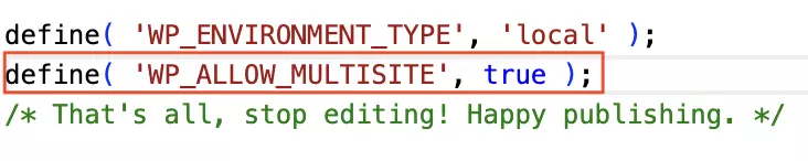 File wp-config.php con la riga di codice aggiunta Immagine: File wp-config.php con la riga di codice aggiunta