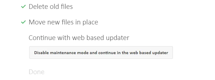 Updater di Nextcloud durante l’aggiornamento Immagine: Updater di Nextcloud durante l’aggiornamento