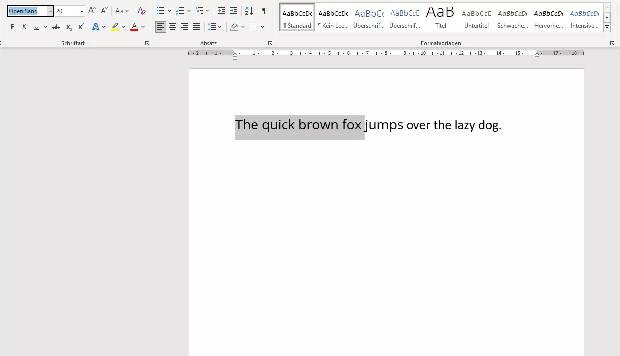 Immagine: Word: font aggiunto in uso