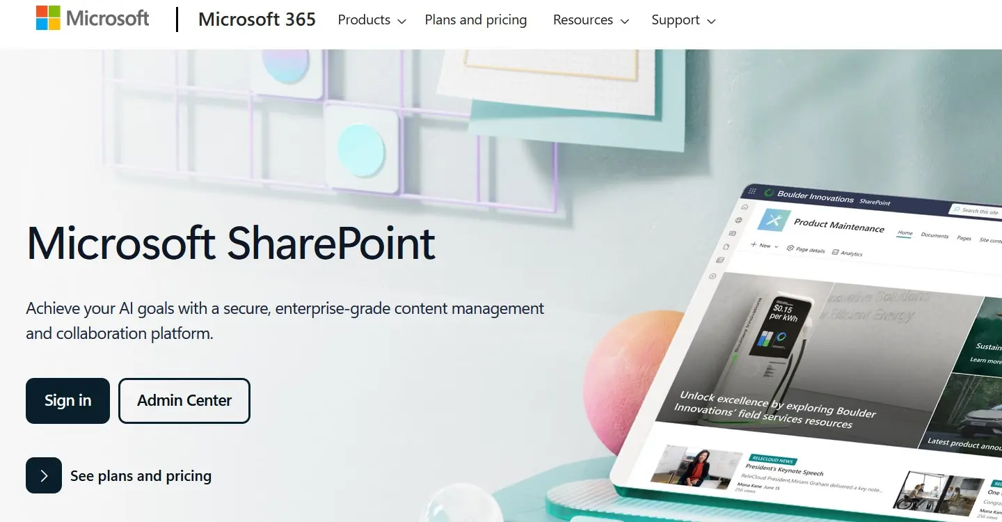Immagine: Screenshot di SharePoint