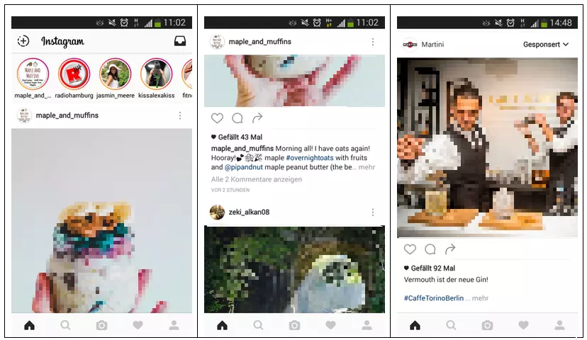 Immagine: Home-Screen der Instagram-App – News-Stream
