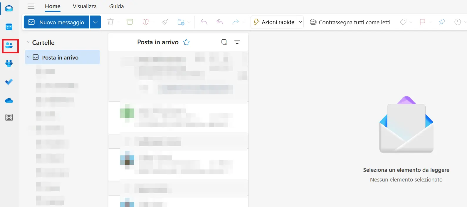 Immagine: Versione web di Outlook: posta in arrivo