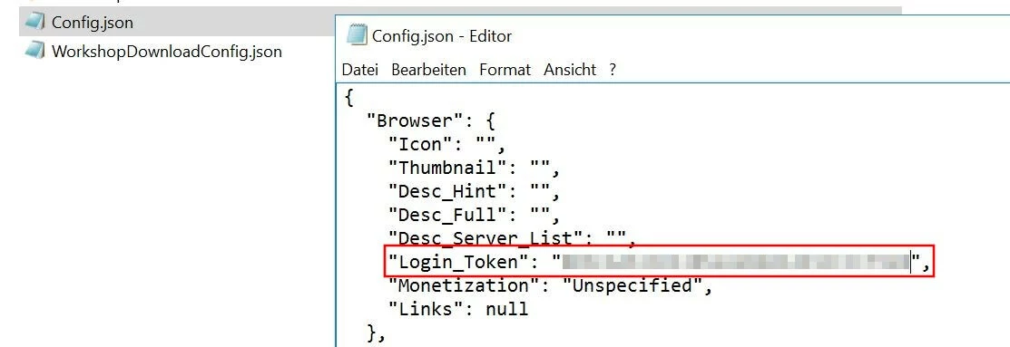 Immagine: Config.json nella directory del server Unturned