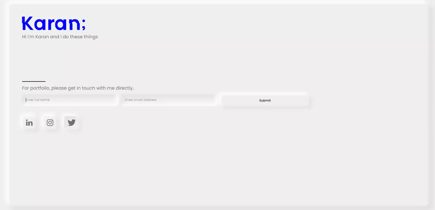 Screenshot di una pagina di esempio di neumorfismo su webflow.io