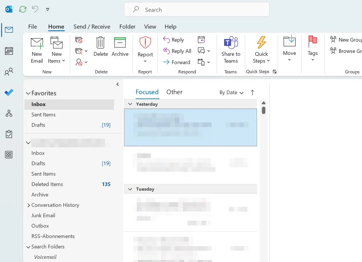Immagine: Screenshot di Microsoft Outlook